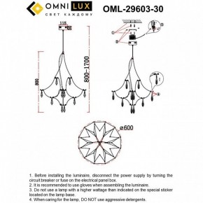 Подвесная люстра Omnilux Perelli OML-29603-30 в Красноуральске - krasnouralsk.ok-mebel.com | фото 10