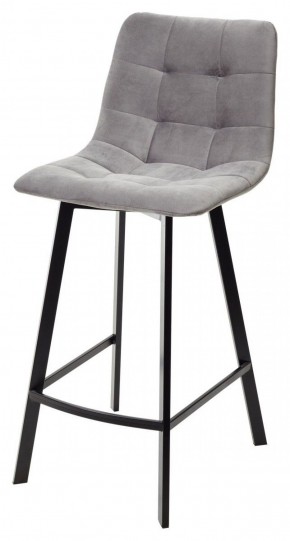 Полубарный стул CHILLI-QB SQUARE светло-серый #26, велюр / черный каркас (H=66cm) М-City в Красноуральске - krasnouralsk.ok-mebel.com | фото
