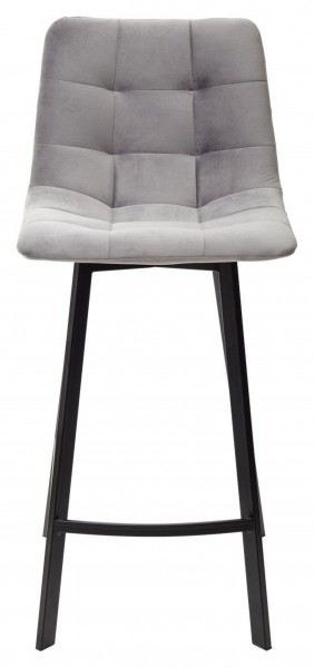 Полубарный стул CHILLI-QB SQUARE светло-серый #26, велюр / черный каркас (H=66cm) М-City в Красноуральске - krasnouralsk.ok-mebel.com | фото 3