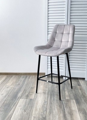 Полубарный стул ХОФМАН, цвет H-09 Светло-серый, велюр / черный каркас H=63cm М-City в Красноуральске - krasnouralsk.ok-mebel.com | фото 2