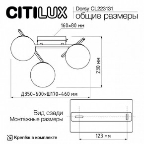 Потолочная люстра Citilux Dorsy CL223131 в Красноуральске - krasnouralsk.ok-mebel.com | фото 11