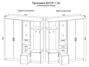 Прихожая Дуся 1.7 УНИ (Дуб Бунратти/Белый Бриллиант) в Красноуральске - krasnouralsk.ok-mebel.com | фото 2