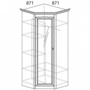 Шкаф угловой №641 "Флоренция" Фасад глухой (угол 871*871) Дуб оксфорд в Красноуральске - krasnouralsk.ok-mebel.com | фото 2