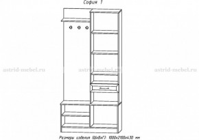 Прихожая София 1 в Красноуральске - krasnouralsk.ok-mebel.com | фото 2