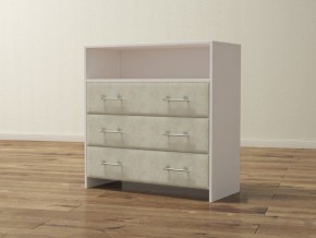 PROxSON Комод Varna (ЛДСП Белая+ткань Белый/Savana Milk (молочный)) 90x40 в Красноуральске - krasnouralsk.ok-mebel.com | фото