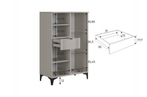 РИЧ Комод 2 со стеклом в Красноуральске - krasnouralsk.ok-mebel.com | фото 3