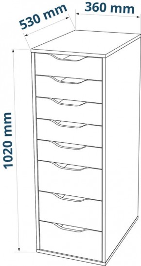 S01415 Ингар 8 комод 36x102x53, серо-бирюзовый в Красноуральске - krasnouralsk.ok-mebel.com | фото