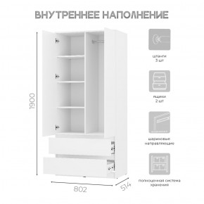 Шкаф 2-х створчатый Симпл ШК-03 (белый) в Красноуральске - krasnouralsk.ok-mebel.com | фото 4