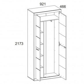 Шкаф 2D OSKAR , цвет дуб Санремо в Красноуральске - krasnouralsk.ok-mebel.com | фото 4