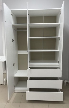 Шкаф 3-ств. с 3 ящиками "Бьянко" в Красноуральске - krasnouralsk.ok-mebel.com | фото 2