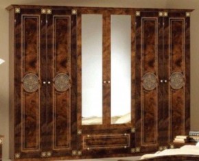 Шкаф 6-и дверный с зеркалами (02.146) Рома (орех) в Красноуральске - krasnouralsk.ok-mebel.com | фото