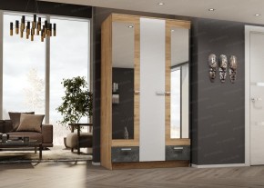 Шкаф Адель 1200 (дуб вотан/белый глянец) в Красноуральске - krasnouralsk.ok-mebel.com | фото