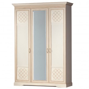 Шкаф для одежды 3-дверный №800 Парма кремовый белый в Красноуральске - krasnouralsk.ok-mebel.com | фото
