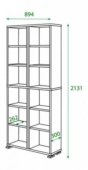 Шкаф книжный Домино ПУ-30-3 в Красноуральске - krasnouralsk.ok-mebel.com | фото 2