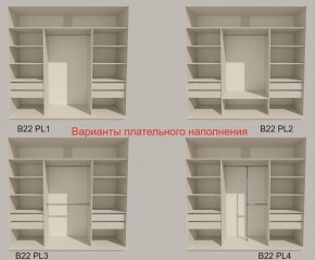 Шкаф-купе 2100 серии SOFT D2+D7+D3+B22+PL2 (по 2 ящика лев/прав+1штанга+1полка) профиль «Графит» в Красноуральске - krasnouralsk.ok-mebel.com | фото 6