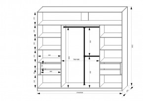 Шкаф-купе 2150 серии NEW CLASSIC K4+K4+K4+B22+PL4(по 2 ящика лев/прав+F обр.штанга) профиль «Капучино» в Красноуральске - krasnouralsk.ok-mebel.com | фото 3