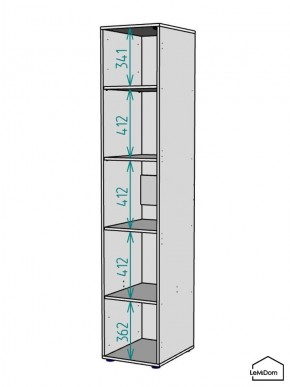 Шкаф Linnea MHR-1-2 2050х400х510 (Белый-М 11.1.1) в Красноуральске - krasnouralsk.ok-mebel.com | фото 3