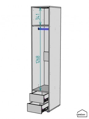 Шкаф Linnea MHR-1-3 2050х400х510 (ДВ-М 11.1.25) в Красноуральске - krasnouralsk.ok-mebel.com | фото 3