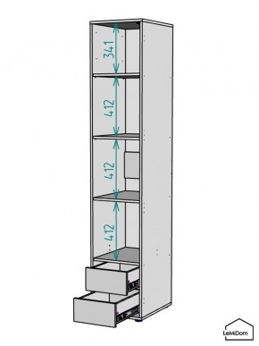 Шкаф Linnea MHR-1-4 2050х400х510 (ДВ-М 11.1.25) в Красноуральске - krasnouralsk.ok-mebel.com | фото 3