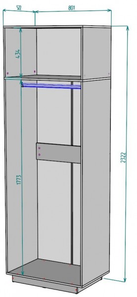 Шкаф "Аврора (H37)" в Красноуральске - krasnouralsk.ok-mebel.com | фото 2