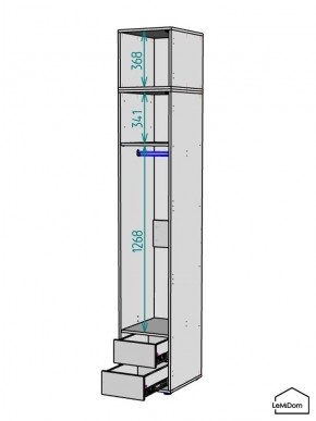 Шкаф с антресолью Linnea MHR-1A-3 2450х400х510 (Белый-М 11.1.1) в Красноуральске - krasnouralsk.ok-mebel.com | фото 3