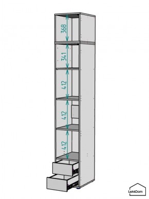 Шкаф с антресолью Linnea MHR-1POA-4 2450х400х510 (Белый-М 11.1.2) в Красноуральске - krasnouralsk.ok-mebel.com | фото 3