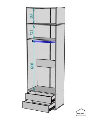 Шкаф с антресолью Linnea MHR-2A-3 2450х800х510 (ДВ-М 11.1.25) в Красноуральске - krasnouralsk.ok-mebel.com | фото 3