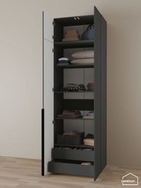 Шкаф с антресолью Linnea MHR-2A-3 2450х800х510 (Графит-М 11.1.25) в Красноуральске - krasnouralsk.ok-mebel.com | фото 6