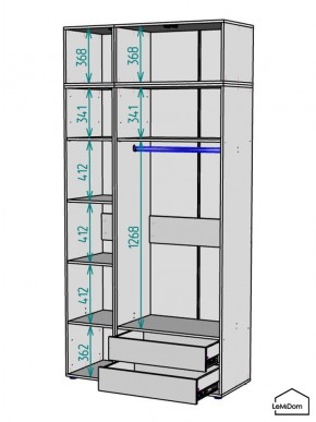 Шкаф с антресолью Linnea MHR-3POA-2 2450х1200х510 (Белый-М 11.1.2) в Красноуральске - krasnouralsk.ok-mebel.com | фото 3