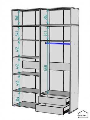 Шкаф с антресолью Linnea MHR-4POA-2 2450х1600х510 (Белый-М 11.1.1) в Красноуральске - krasnouralsk.ok-mebel.com | фото 3