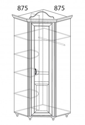 Шкаф угловой №562 "Алиса" (угол 875*875) в Красноуральске - krasnouralsk.ok-mebel.com | фото 2