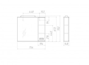 Шкаф-зеркало Cube 75 Эл. Правый Домино (DC5009HZ) в Красноуральске - krasnouralsk.ok-mebel.com | фото 3