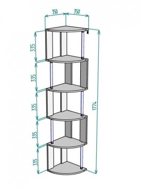 Стеллаж Maria S113-MA (Графит) в Красноуральске - krasnouralsk.ok-mebel.com | фото 3