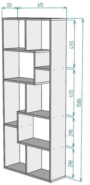 Стеллаж S8 1586х675х221 в Красноуральске - krasnouralsk.ok-mebel.com | фото 2