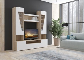 Стенка АНТАЛИЯ 2 (Сонома/Белый софт) в Красноуральске - krasnouralsk.ok-mebel.com | фото 3