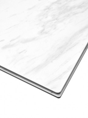 Стол BELLUNO 160 MARBLES KL-99 Белый мрамор матовый, итальянская керамика/ белый каркас, ®DISAUR в Красноуральске - krasnouralsk.ok-mebel.com | фото 4