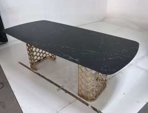 Стол CHIAVARI 220 KL-116 Черный мрамор матовый, итальянская керамика / бронзовый, ®DISAUR в Красноуральске - krasnouralsk.ok-mebel.com | фото 6