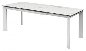 Стол CREMONA 140 HIGH GLOSS STATUARIO Белый мрамор глянцевый, керамика/ белый каркас, ®DISAUR в Красноуральске - krasnouralsk.ok-mebel.com | фото 4
