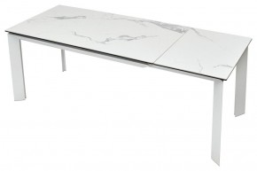 Стол CREMONA 140 HIGH GLOSS STATUARIO Белый мрамор глянцевый, керамика/ белый каркас, ®DISAUR в Красноуральске - krasnouralsk.ok-mebel.com | фото 5