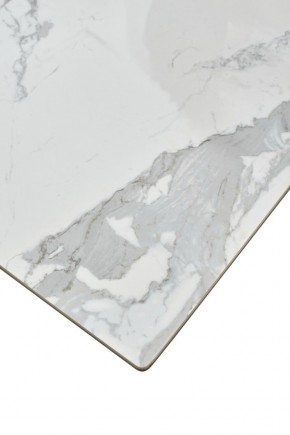 Стол CREMONA 140 HIGH GLOSS STATUARIO Белый мрамор глянцевый, керамика/ белый каркас, ®DISAUR в Красноуральске - krasnouralsk.ok-mebel.com | фото 6