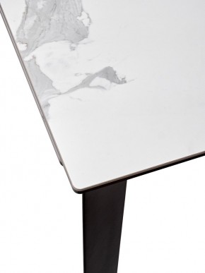 Стол CREMONA 140 HIGH GLOSS STATUARIO Белый мрамор глянцевый, керамика/ черный каркас, ®DISAUR в Красноуральске - krasnouralsk.ok-mebel.com | фото 4
