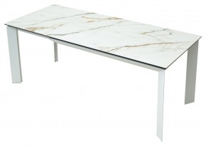 Стол CREMONA 160 KL-188 Контрастный мрамор / белый каркас, ®DISAUR в Красноуральске - krasnouralsk.ok-mebel.com | фото 2