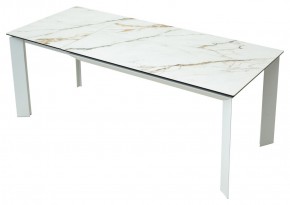 Стол CREMONA 180 KL-188 Контрастный мрамор матовый, итальянская керамика/ белый каркас, ®DISAUR в Красноуральске - krasnouralsk.ok-mebel.com | фото 9