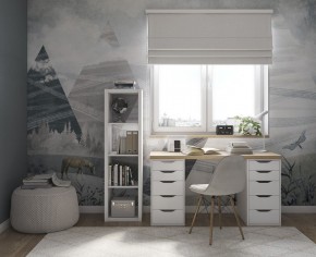 Стол письменный Ингар 2/55 140x75x55, дуб беленый/белый в Красноуральске - krasnouralsk.ok-mebel.com | фото 4