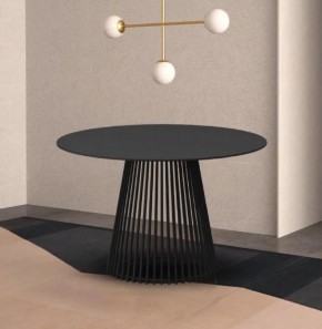 Стол TERNI 120 MATT BLACK MARBLE SOLID CERAMIC Черный мрамор матовый, керамика /Черн.каркас, ®DISAUR в Красноуральске - krasnouralsk.ok-mebel.com | фото 2