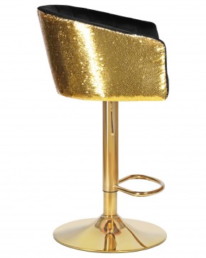 Стул барный DOBRIN DARCY GOLD SHINY, черный велюр с золотыми пайетками в Красноуральске - krasnouralsk.ok-mebel.com | фото 3
