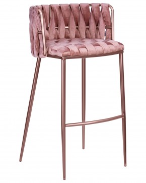 Стул барный DOBRIN EMMA ROSE GOLD, розовый велюр (VF-10) в Красноуральске - krasnouralsk.ok-mebel.com | фото