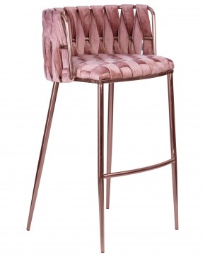 Стул барный DOBRIN EMMA ROSE GOLD, розовый велюр (VF-10) в Красноуральске - krasnouralsk.ok-mebel.com | фото 2