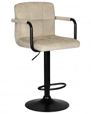 Стул барный DOBRIN KRUGER ARM BLACK, бежевый вельвет (LAR-E2041-04) в Красноуральске - krasnouralsk.ok-mebel.com | фото