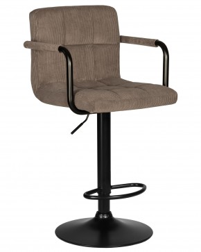 Стул барный DOBRIN KRUGER ARM BLACK, какао вельвет (LAR-E2041-05) в Красноуральске - krasnouralsk.ok-mebel.com | фото